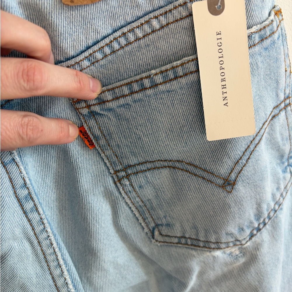 Aligrace 90s High Rise Wide Leg Jeans Size Light/medium Size 25 NWT Anthro brand - Picture 10 of 16